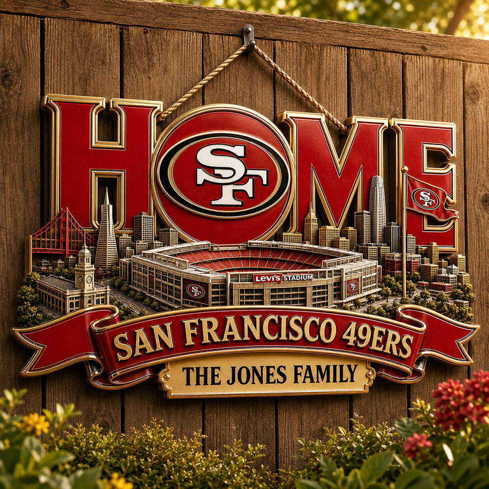 SF49 x NFL Team Home Metal Sìgn Custom Any Name Gifts For Home Decor