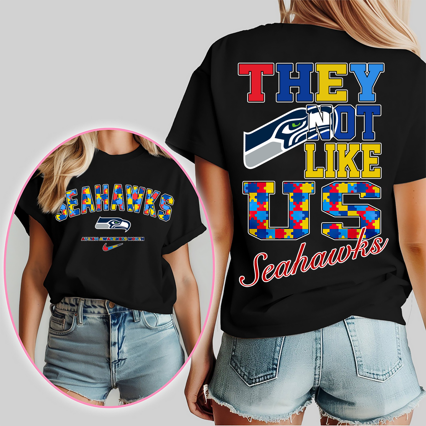 SS Premium NFL Autism Awareness Month 3D Shirt DDT CTND