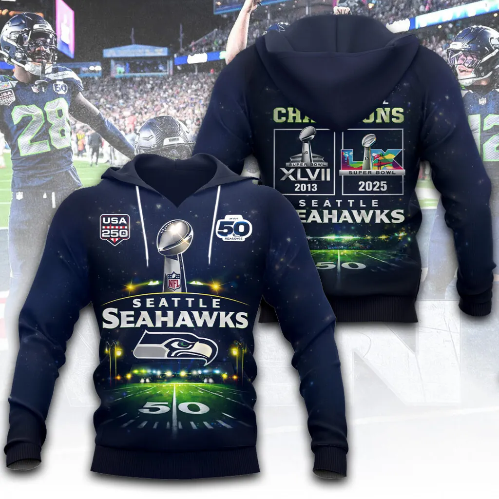 SS x NFL Super Bowl LX Champions V12 3D Shirt DDT NTL