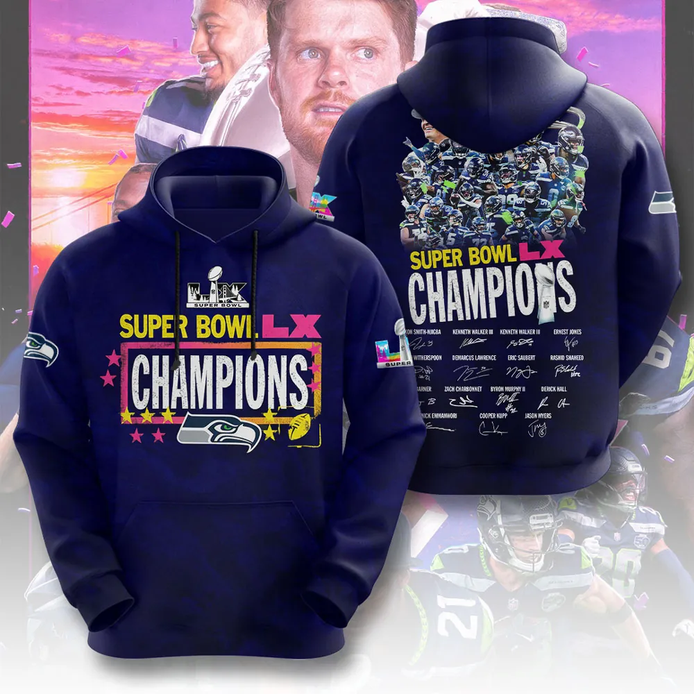SS x NFL Super Bowl LX Champions V14 3D Shirt DDT NTL