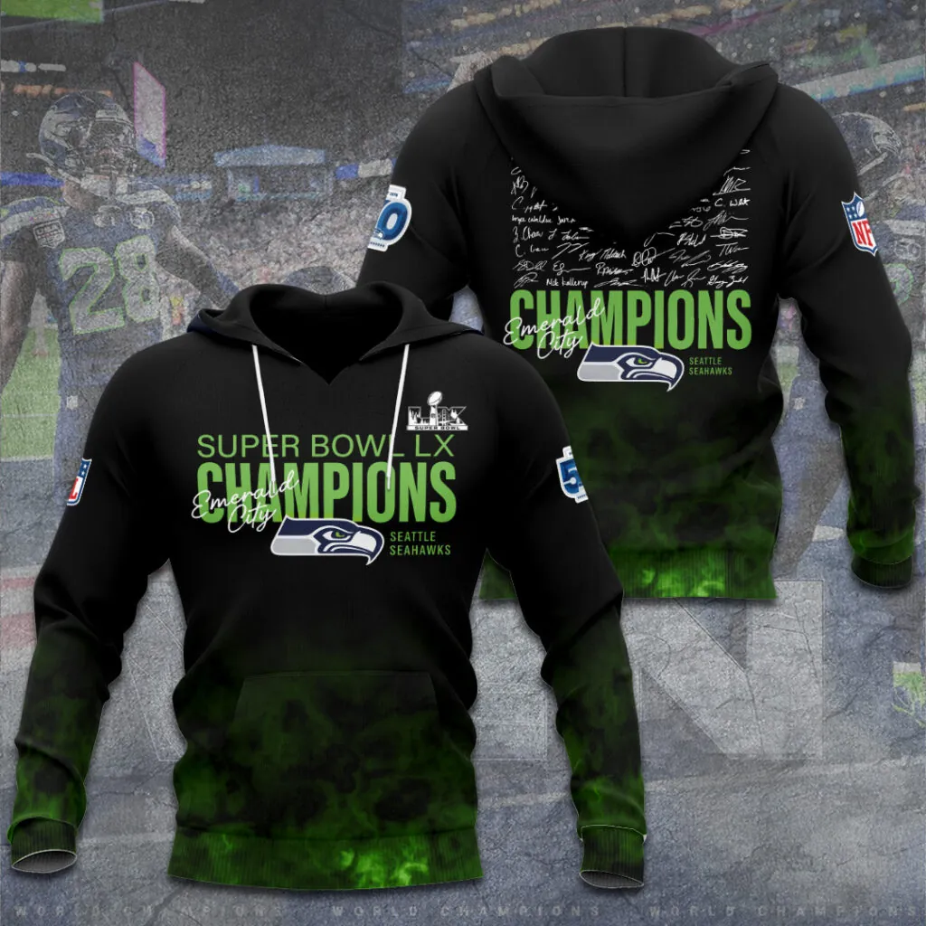 SS x NFL Super Bowl LX Champions V18 3D Shirt DDT NTL