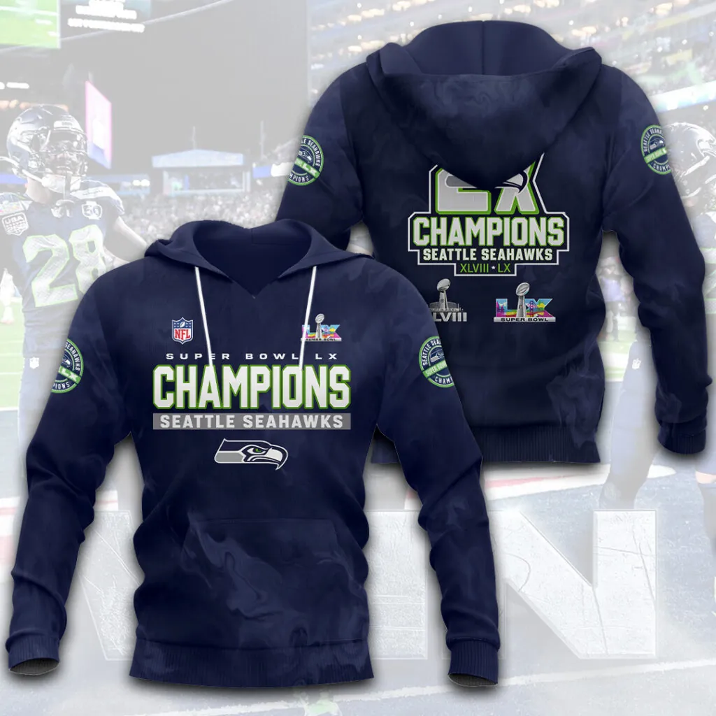 SS x NFL Super Bowl LX Champions V20 3D Shirt DDT NTL