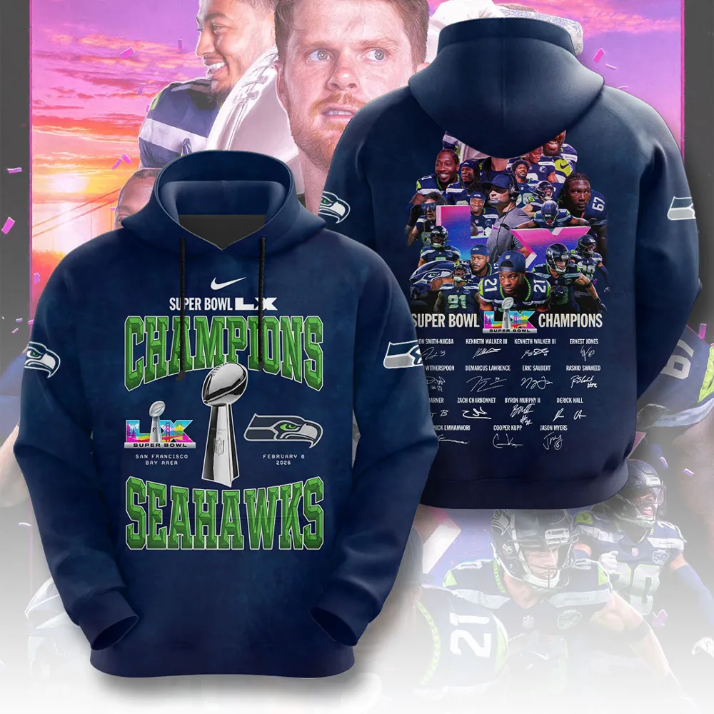 SS x NFL Super Bowl LX Champions V41 3D Shirt DDT NTL