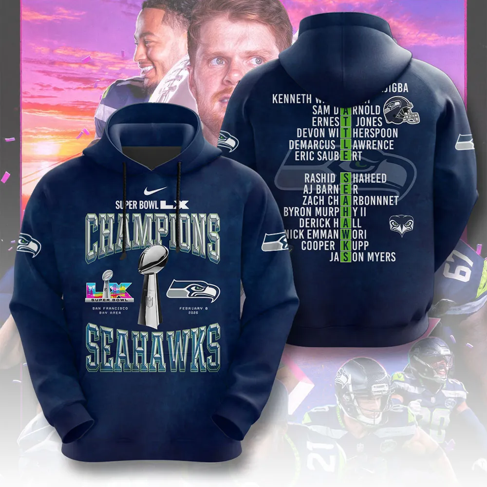 SS x NFL Super Bowl LX Champions V9 3D Shirt DDT NTL