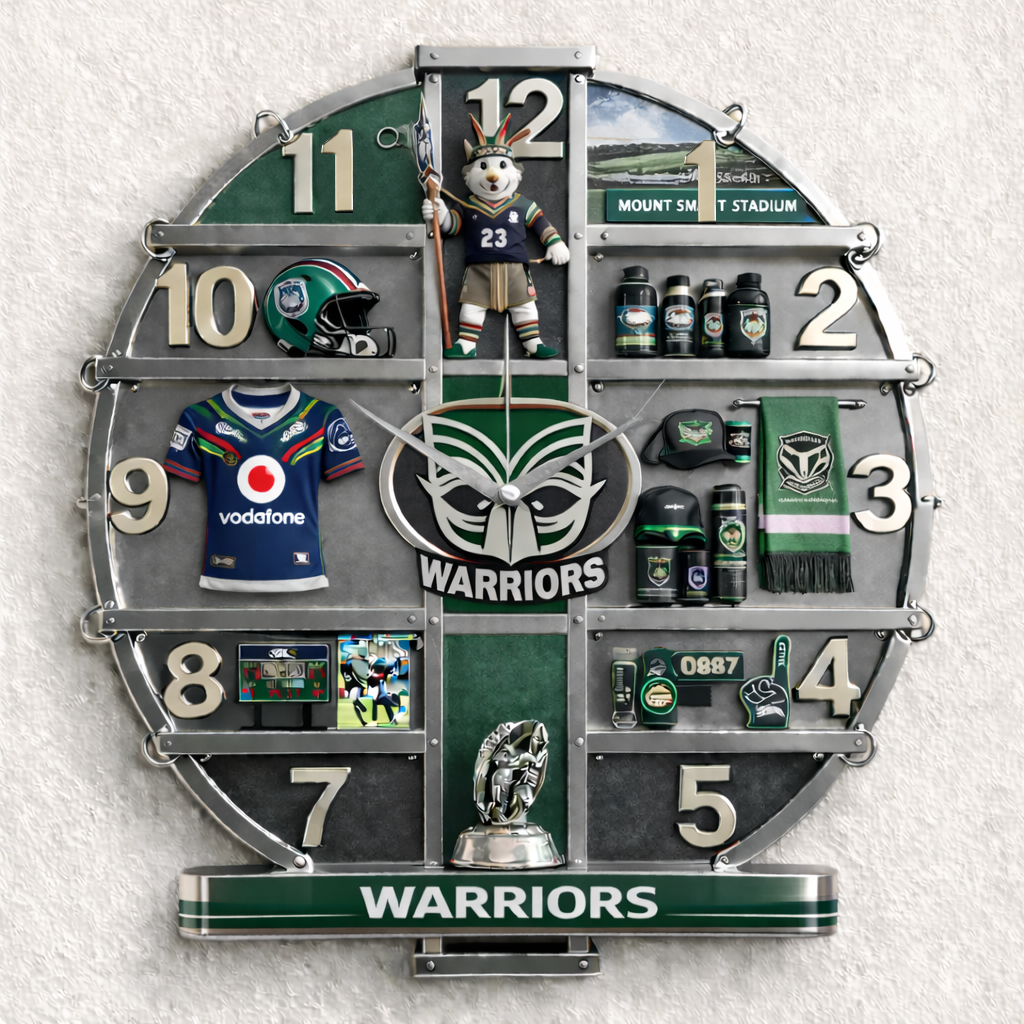 WAR x NRL 3D Visual Effect Acrylic Wall Clock DDT CTND
