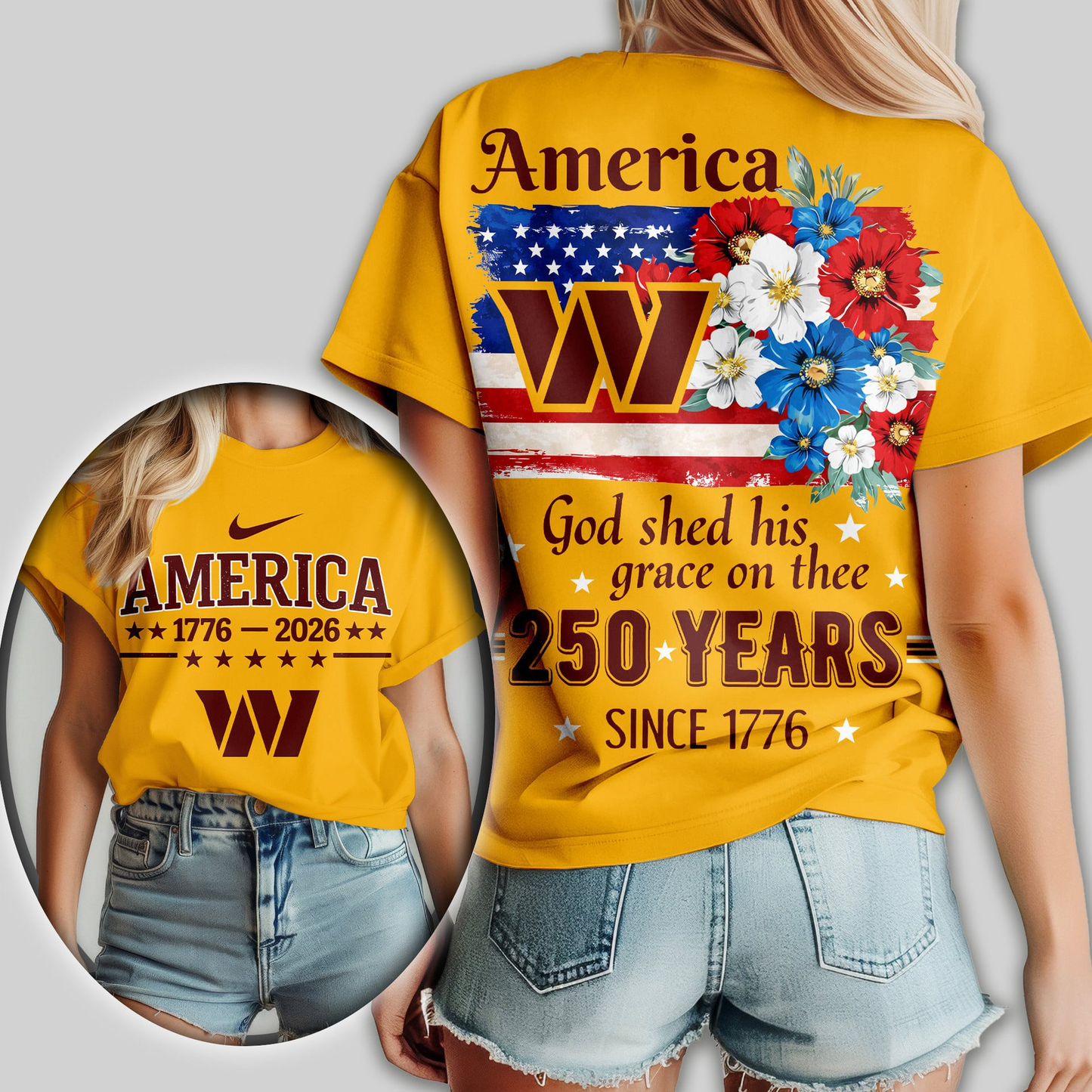 WC Premium NFL America God Shed His Grace On Thee Women Shirt DDT NTL