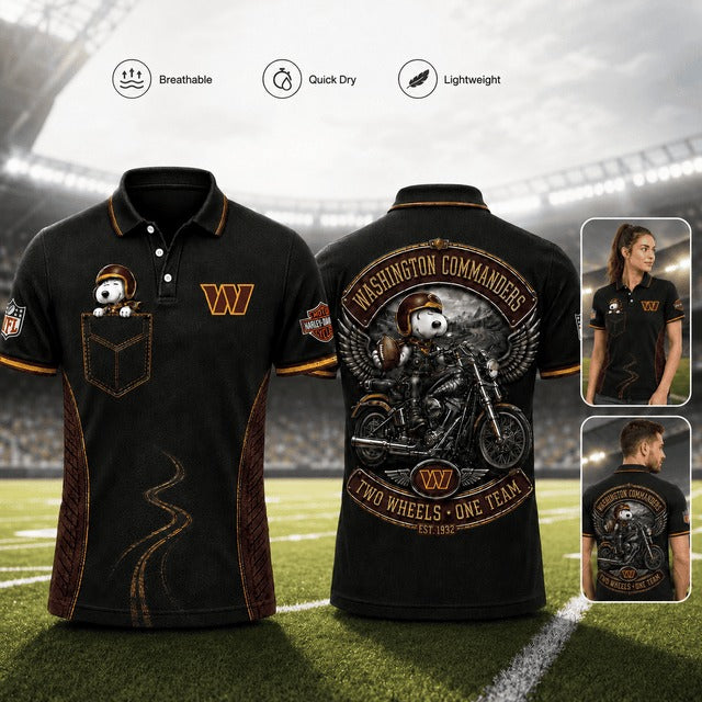 WC Premium NFL Snoopy Biker Game Day Polo Shirt 100626