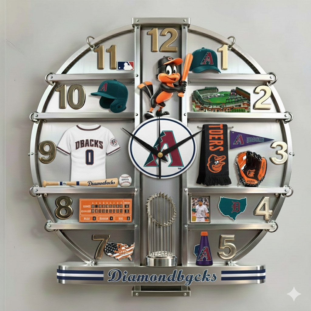 AD x MLB Home Decorative 3D Visual Effect Acrylic Wall Clock NAK CTKT