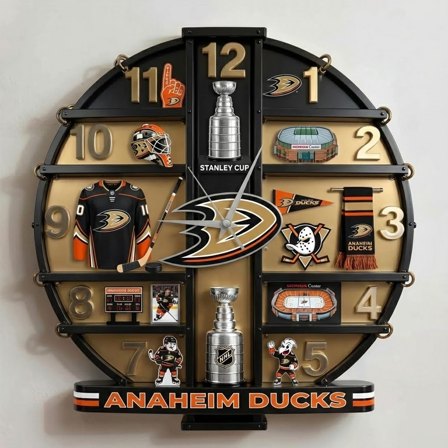 ANA X NHL Home Decorative 3D Visual Effect Acrylic Wall Clock NAK NHT