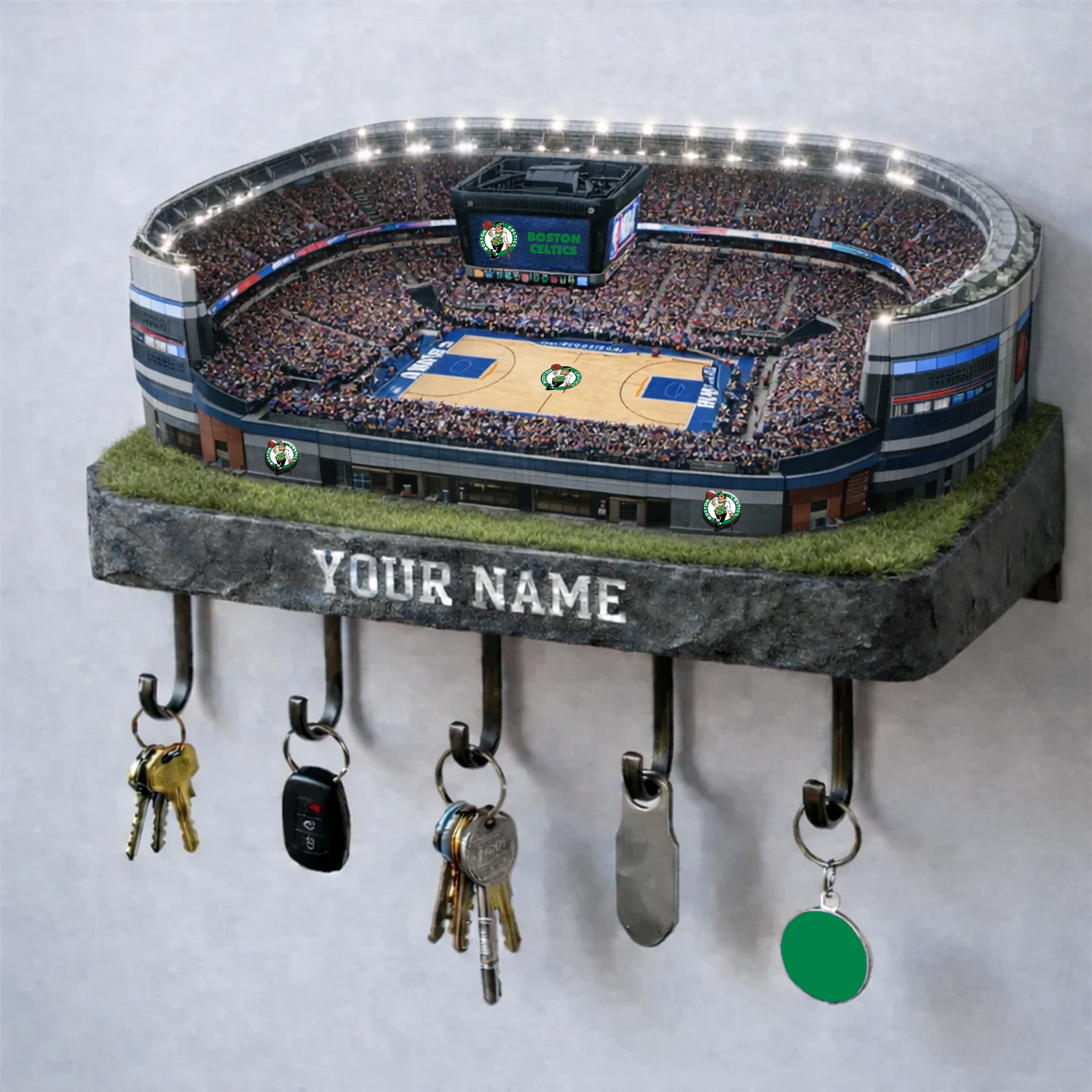 BOS Stadium Premium NBA Wood Key Hanger DATND TANTD