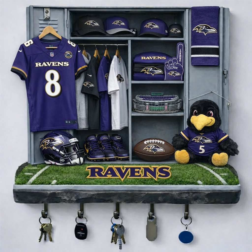 BR x NFL Changing Room Personalized 3D Visual Effect Acrylic Key Holder DDT NTL