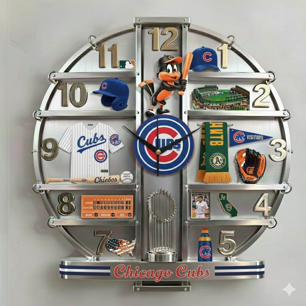 CC x MLB Home Decorative 3D Visual Effect Acrylic Wall Clock NAK CTKT