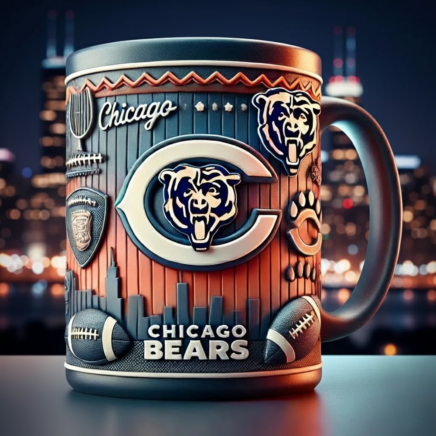 CHI X NFL football team Mug Series- Limited Edition Collectible NAK NHT