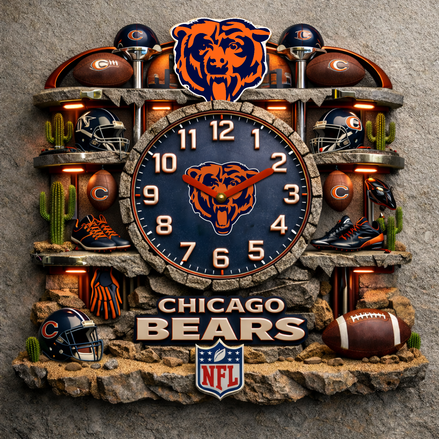 CHI X NFL Master Arena Clock NAK NHT