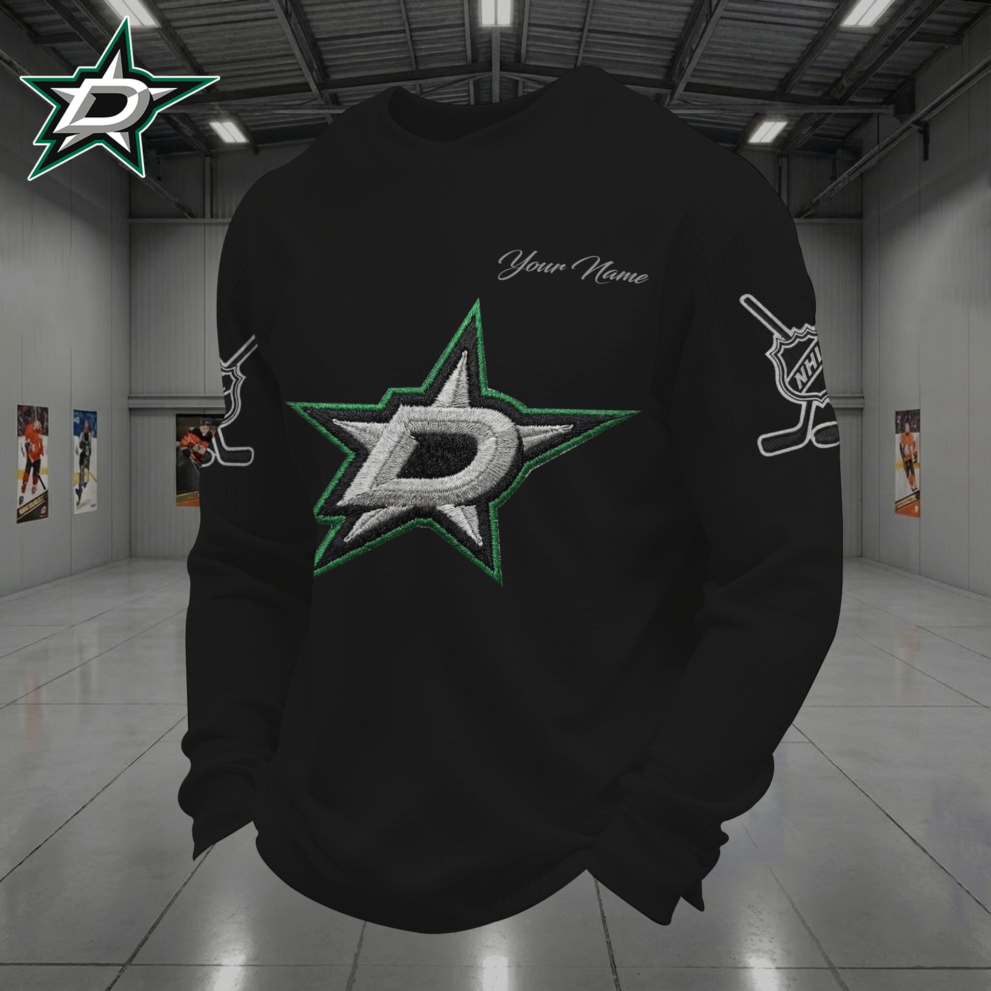DAL X NHL Men Football Waffle Long Sleeve T-Shirt V1 NAK NHT
