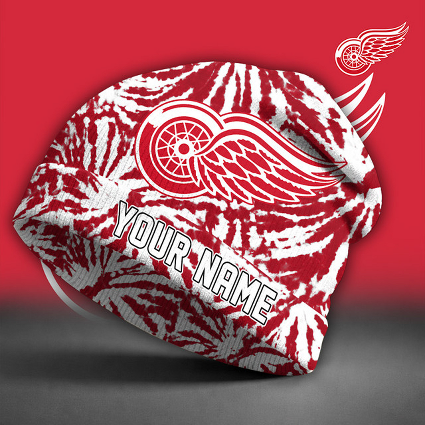 DET X NHL Beanie Hat Custom Name Gifts For Fans - Limited Edition NAK NHT