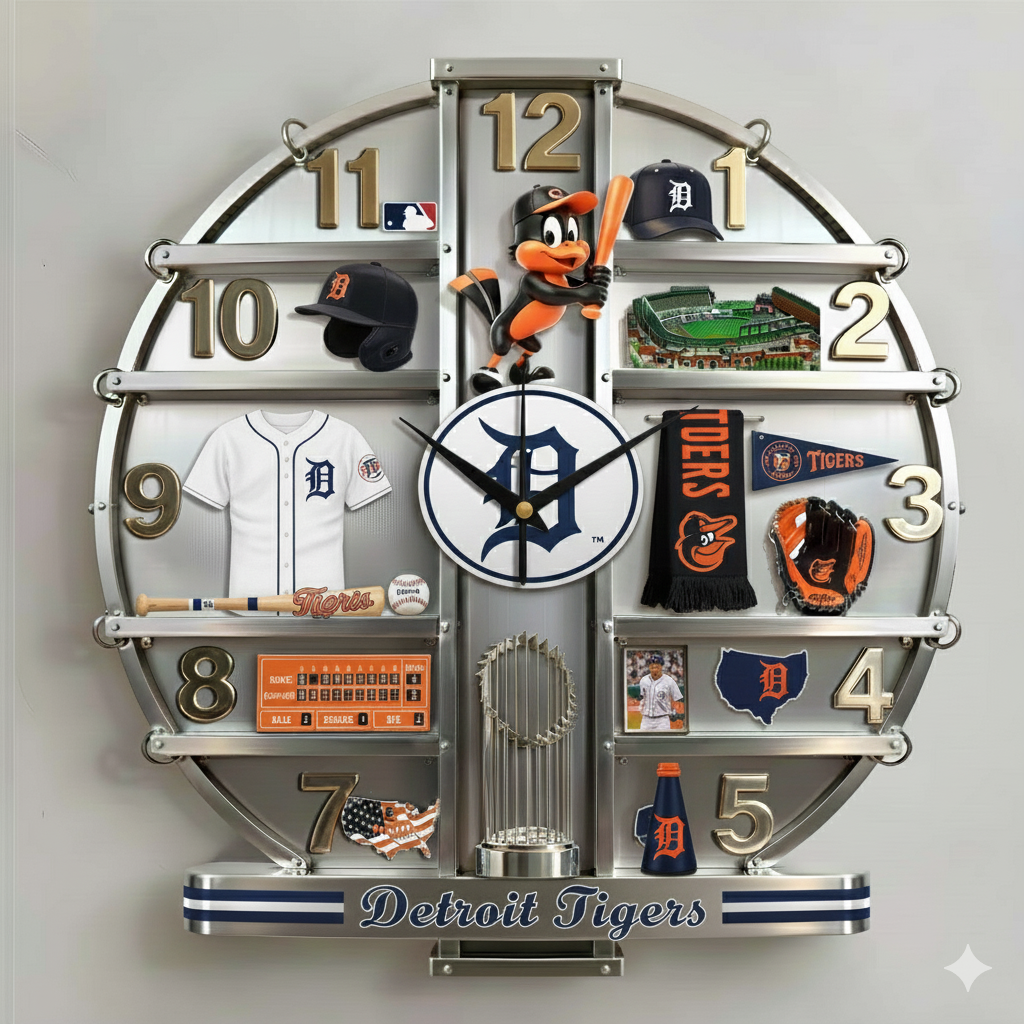 DT x MLB Home Decorative 3D Visual Effect Acrylic Wall Clock NAK CTKT