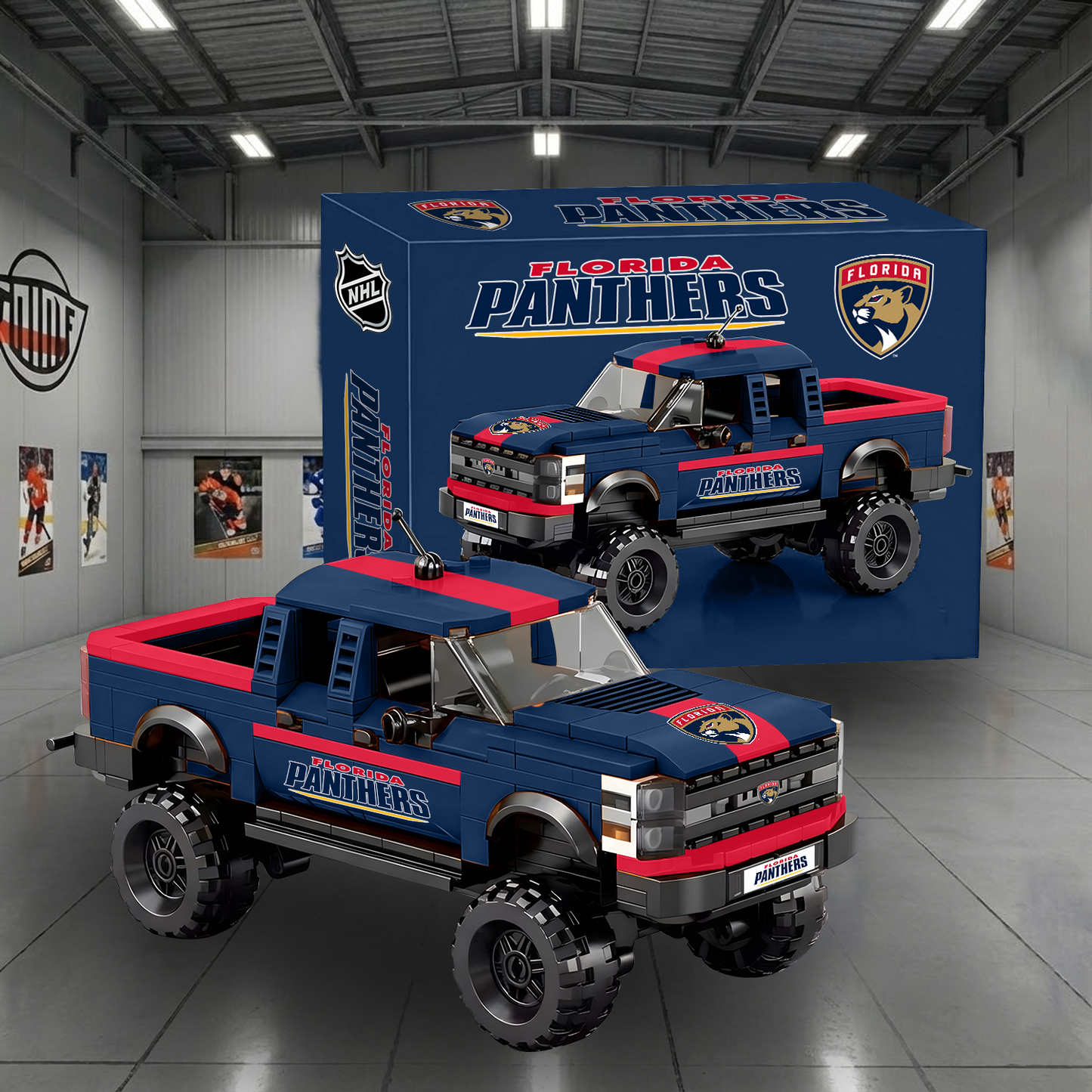 FLO X NHL Raptor pickup truck building block set NAK NHT