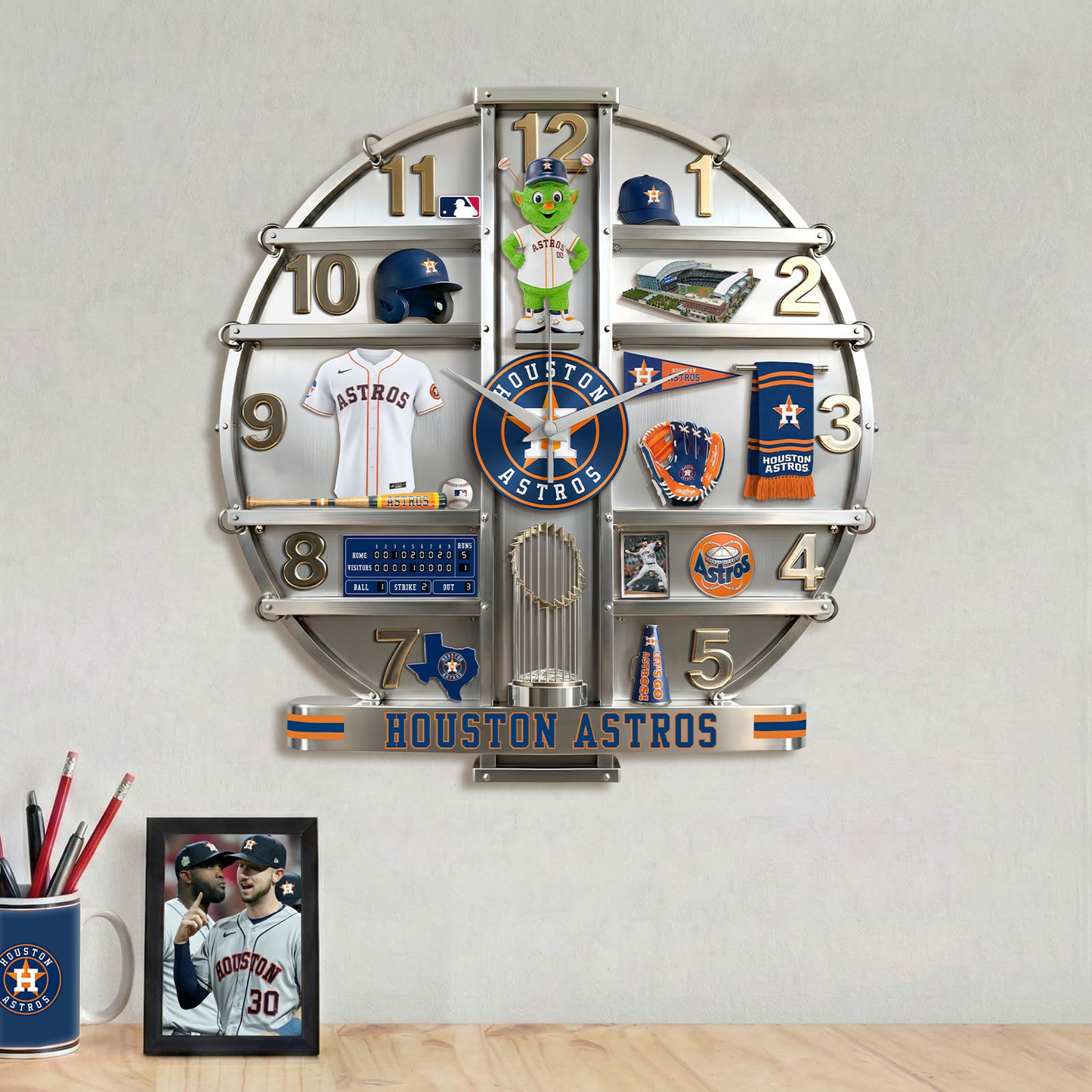 HA x MLB Home Decorative 3D Visual Effect Acrylic Wall Clock NAK CTKT