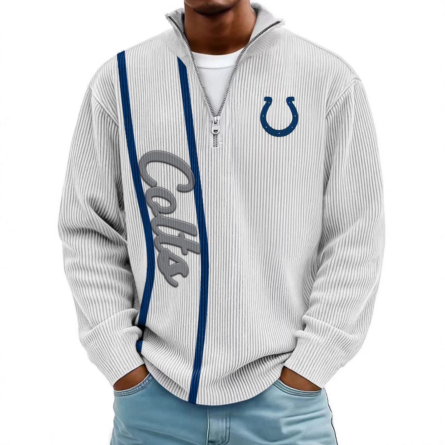 IND x NFL Mokaloha Men's Waffle Henley Shirts DATND TANTD