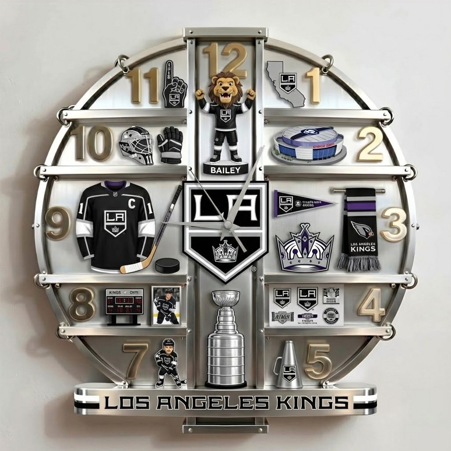 LAK X NHL Home Decorative 3D Visual Effect Acrylic Wall Clock NAK NHT