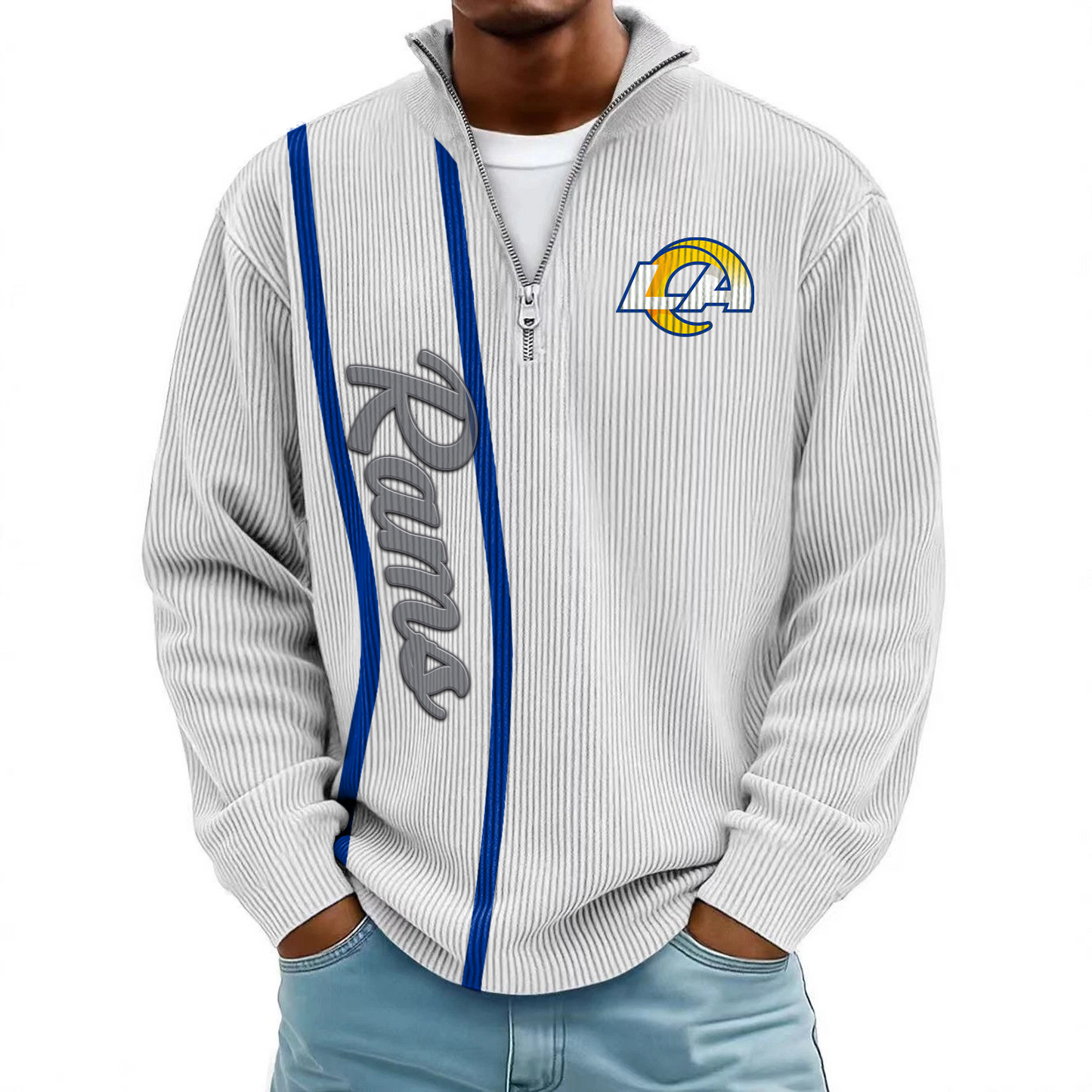 LAR x NFL Mokaloha Men's Waffle Henley Shirts DATND TANTD
