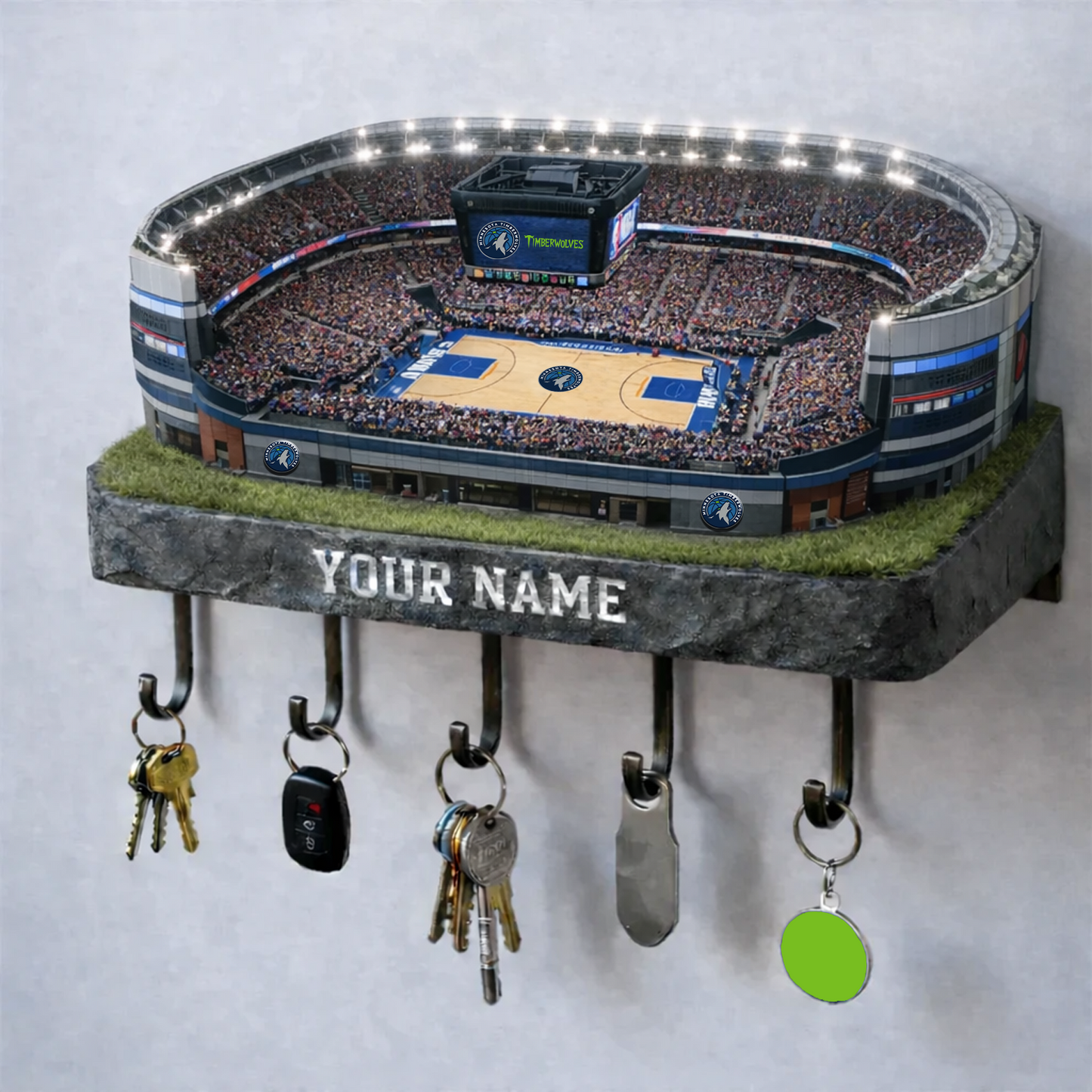MIN Stadium Premium NBA Wood Key Hanger DATND TANTD