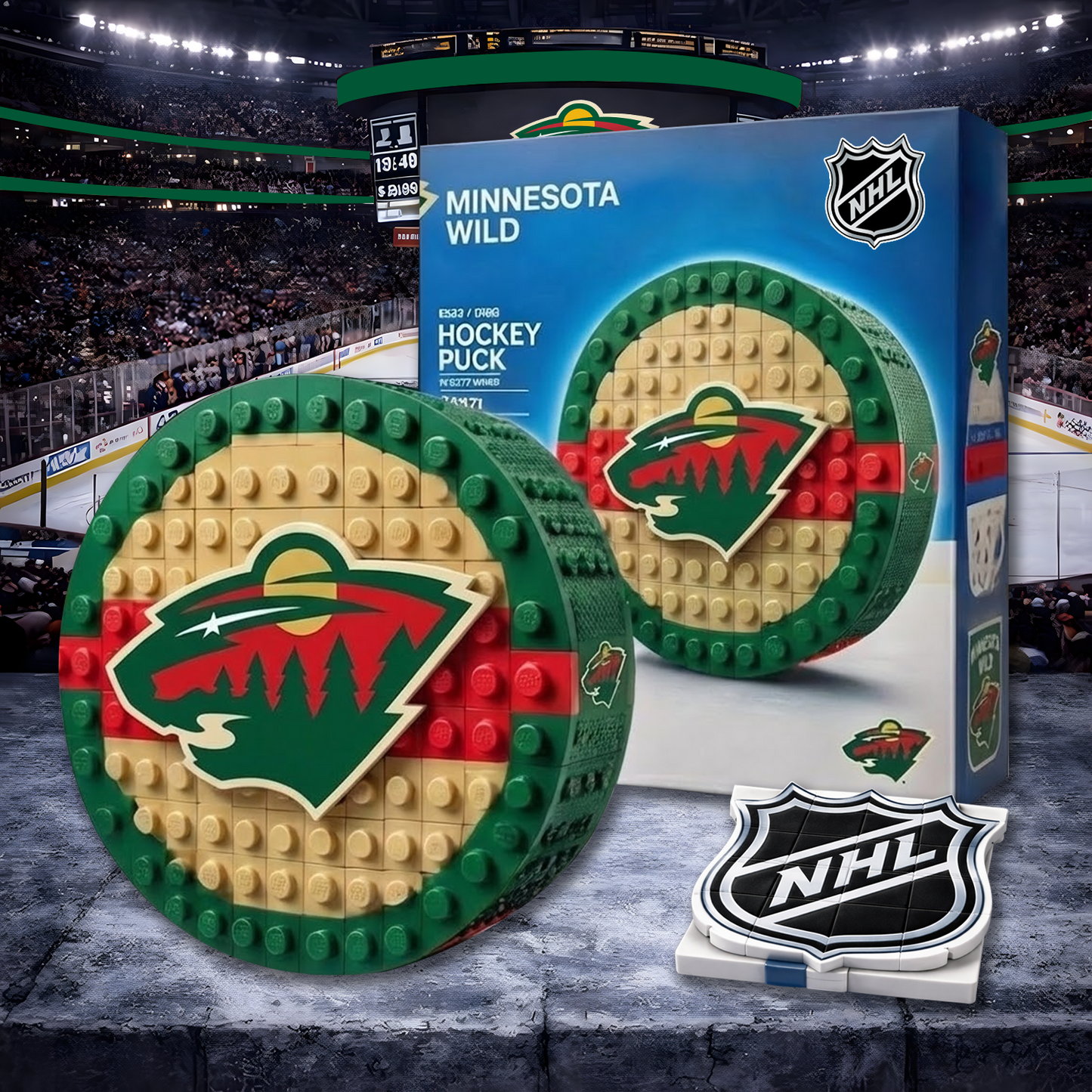 MIN X NHL Hockey Game Building Blocks NHT NAK