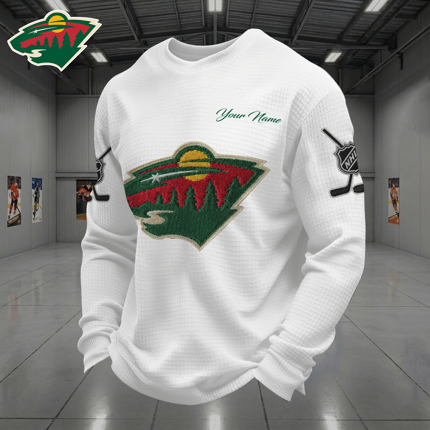 LAK X NHL Men Football Waffle Long Sleeve T-Shirt V1 NAK NHT
