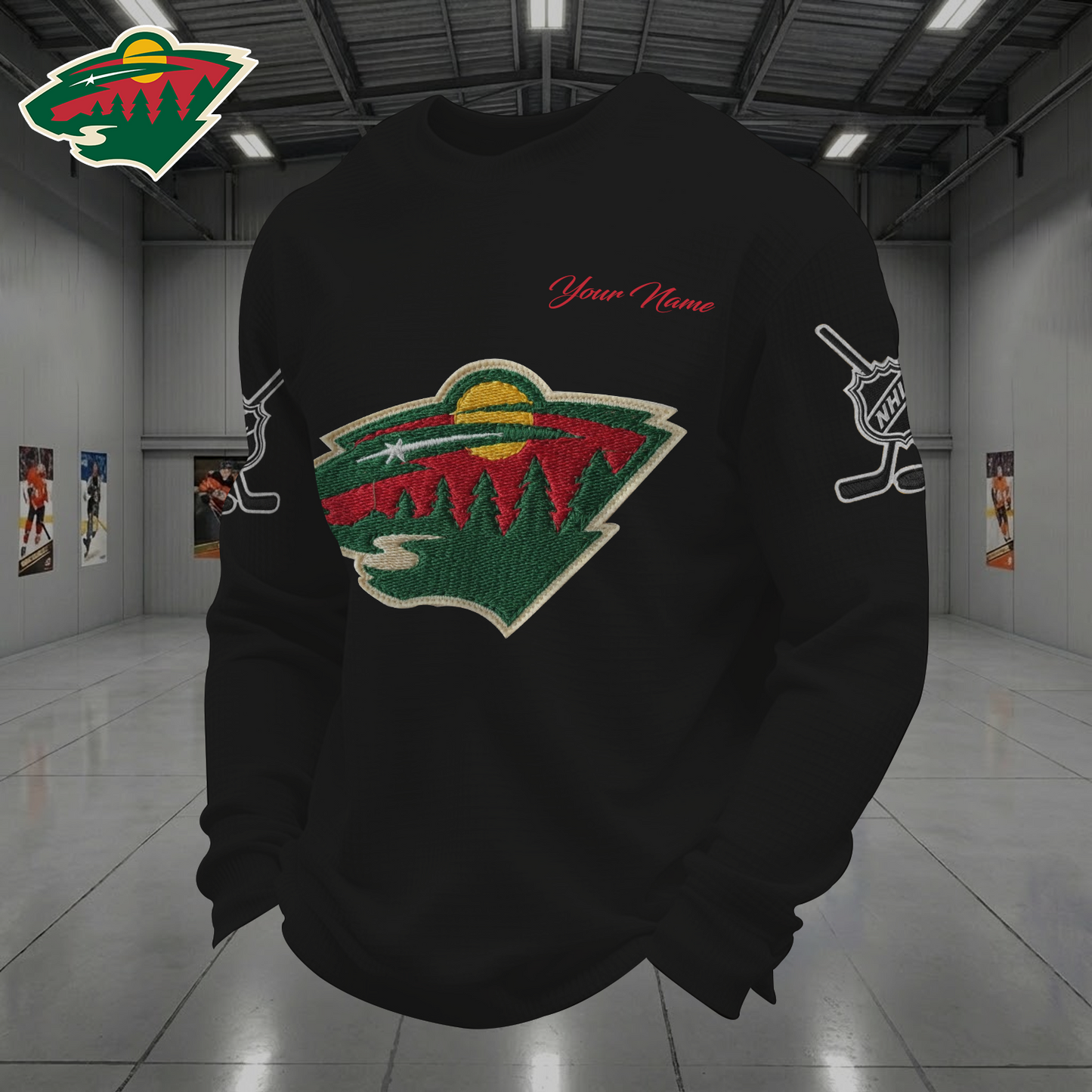 MIN X NHL Men Football Waffle Long Sleeve T-Shirt V1 NAK NHT