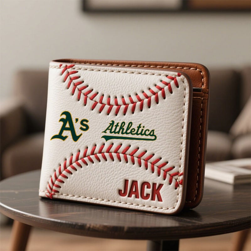 MLB x ATH Custom Name Baseball Leather Wallet HLP HLPHUONG