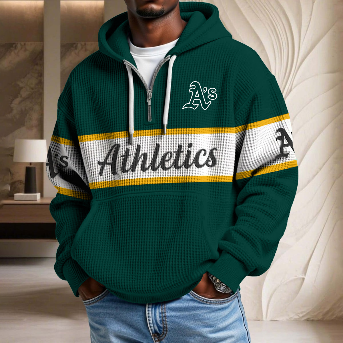 MLB x ATH Team Waffle Half Zip Hoodie HLP HLPHUONG