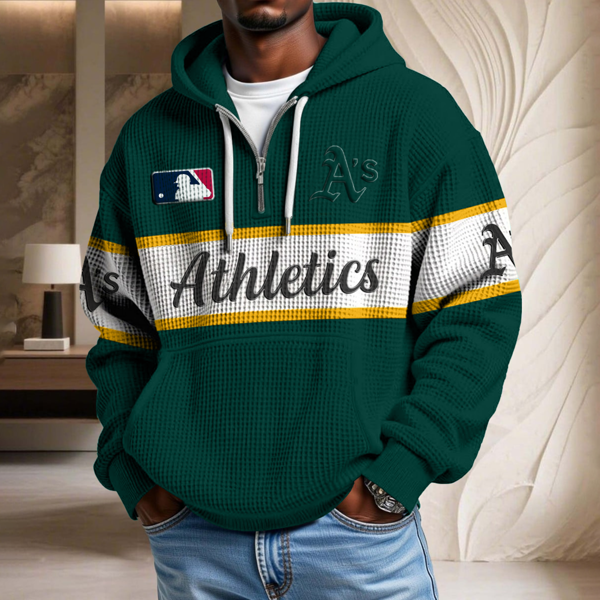 MLB x ATH Team Waffle Half Zip Hoodie HLP HLPHUONG