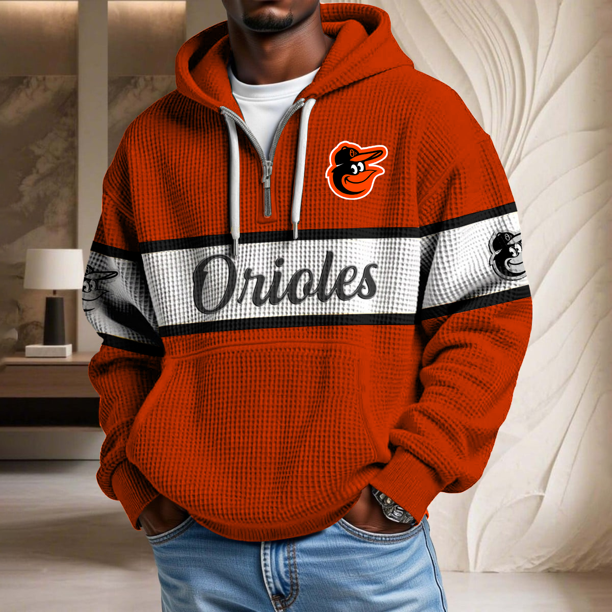 MLB x BO Team Waffle Half Zip Hoodie HLP HLPHUONG