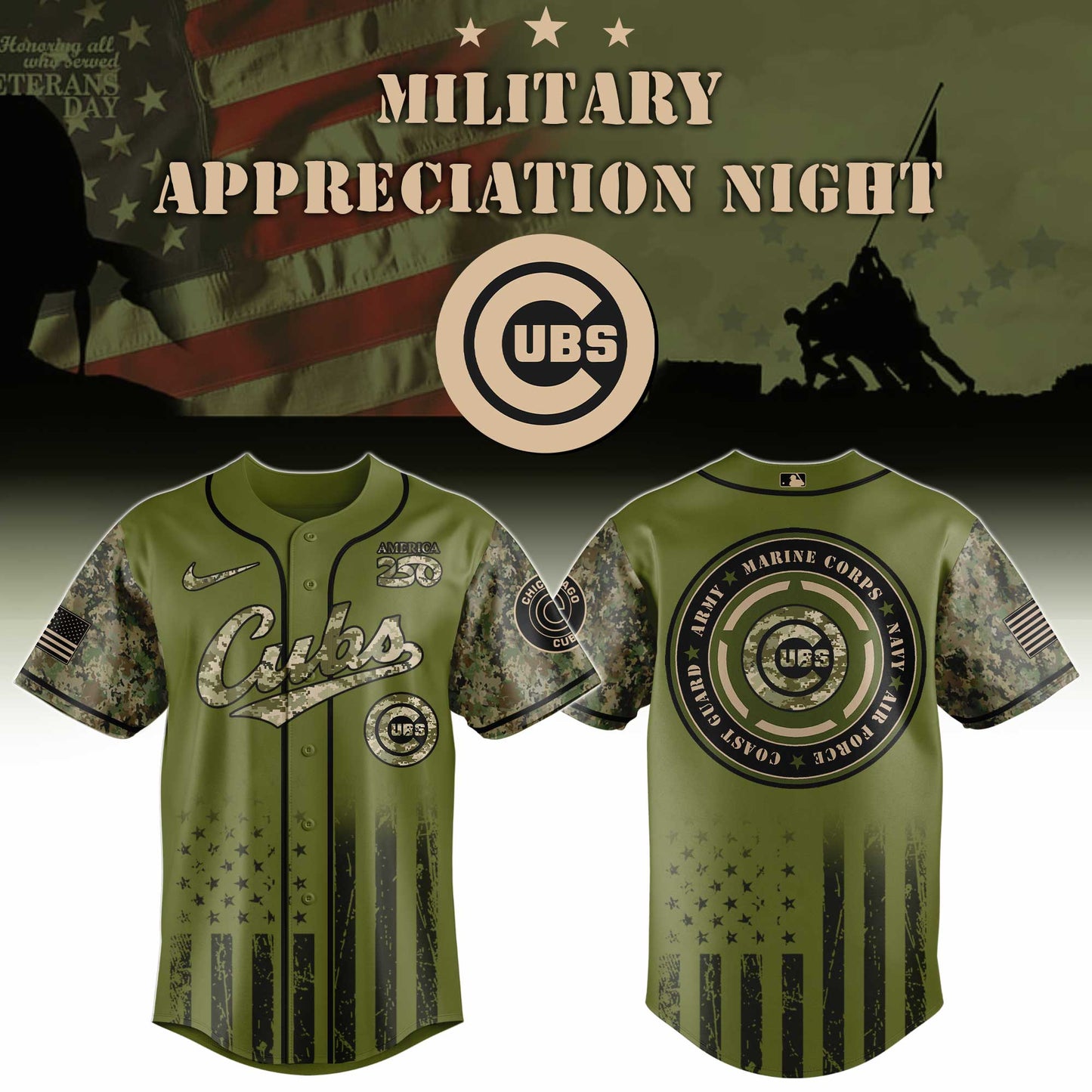 MLB x CHI Military Baseball Jersey HLP HLPHUONG