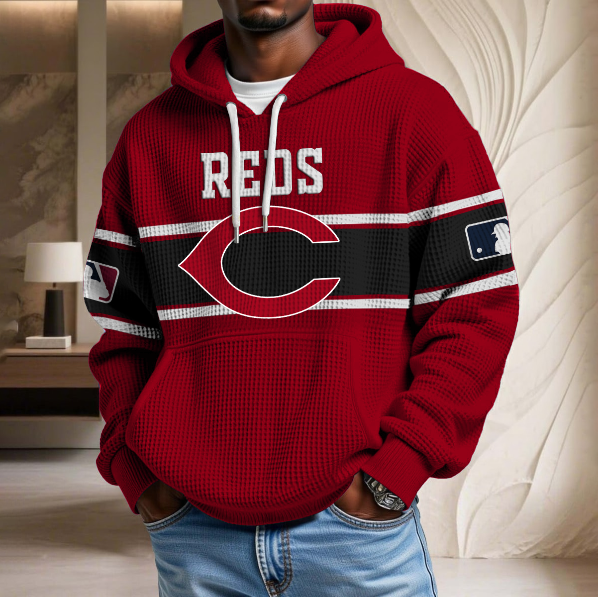 MLB x CIN Waffle Hoodie HLP HLPHUONG