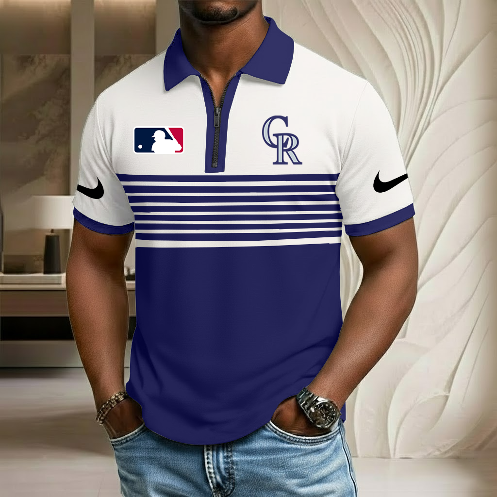 MLB x COL Sport Zip Polo Golf Shirt HLP HLPHUONG