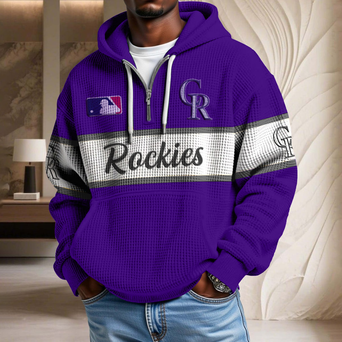 MLB x COR Team Waffle Half Zip Hoodie HLP HLPHUONG
