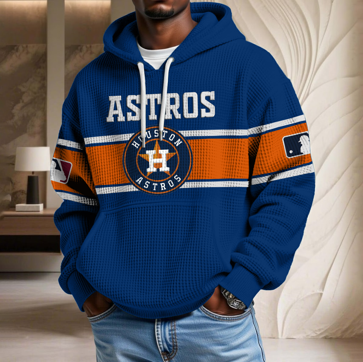 MLB x HOU Waffle Hoodie HLP HLPHUONG