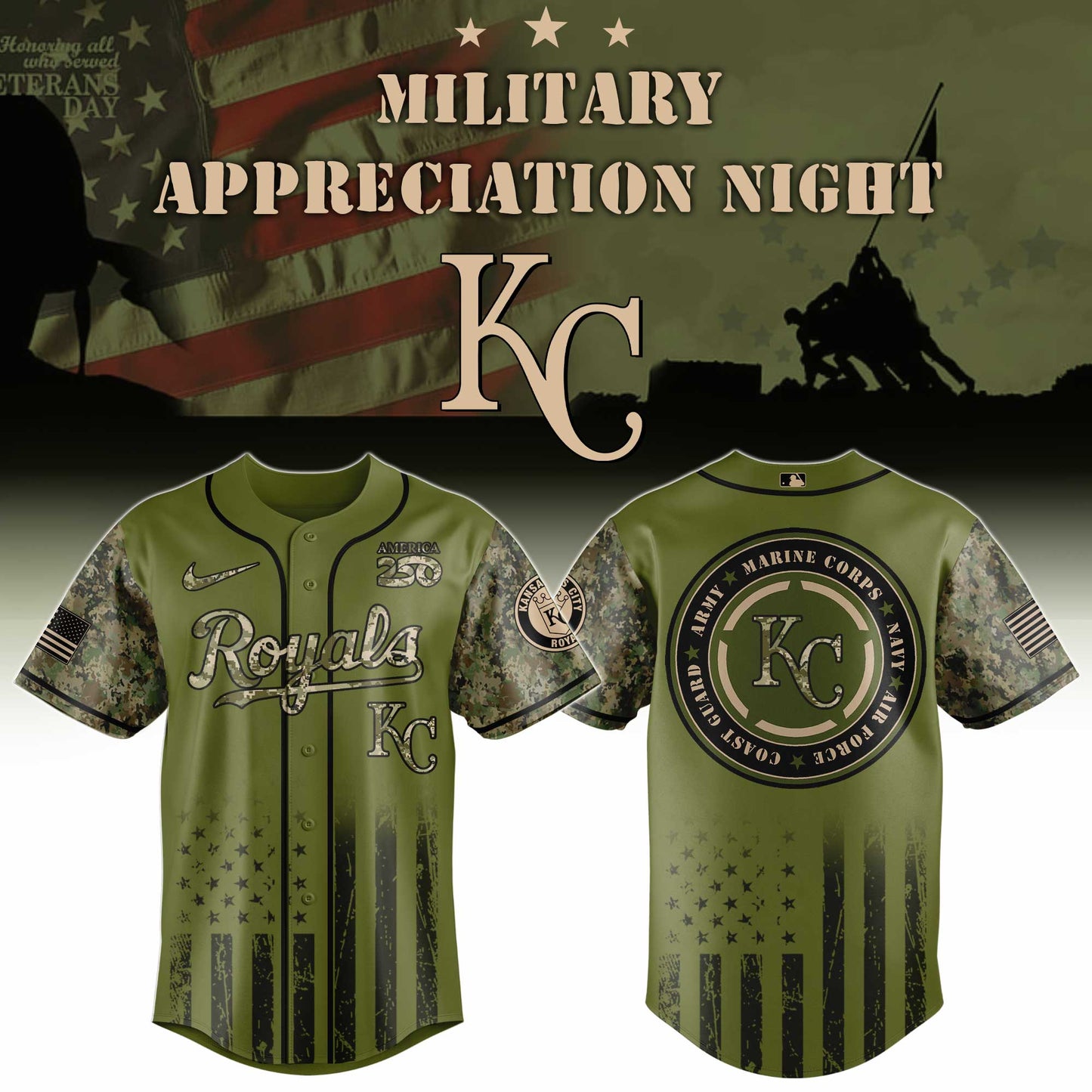 MLB x KC Military Baseball Jersey HLP HLPHUONG