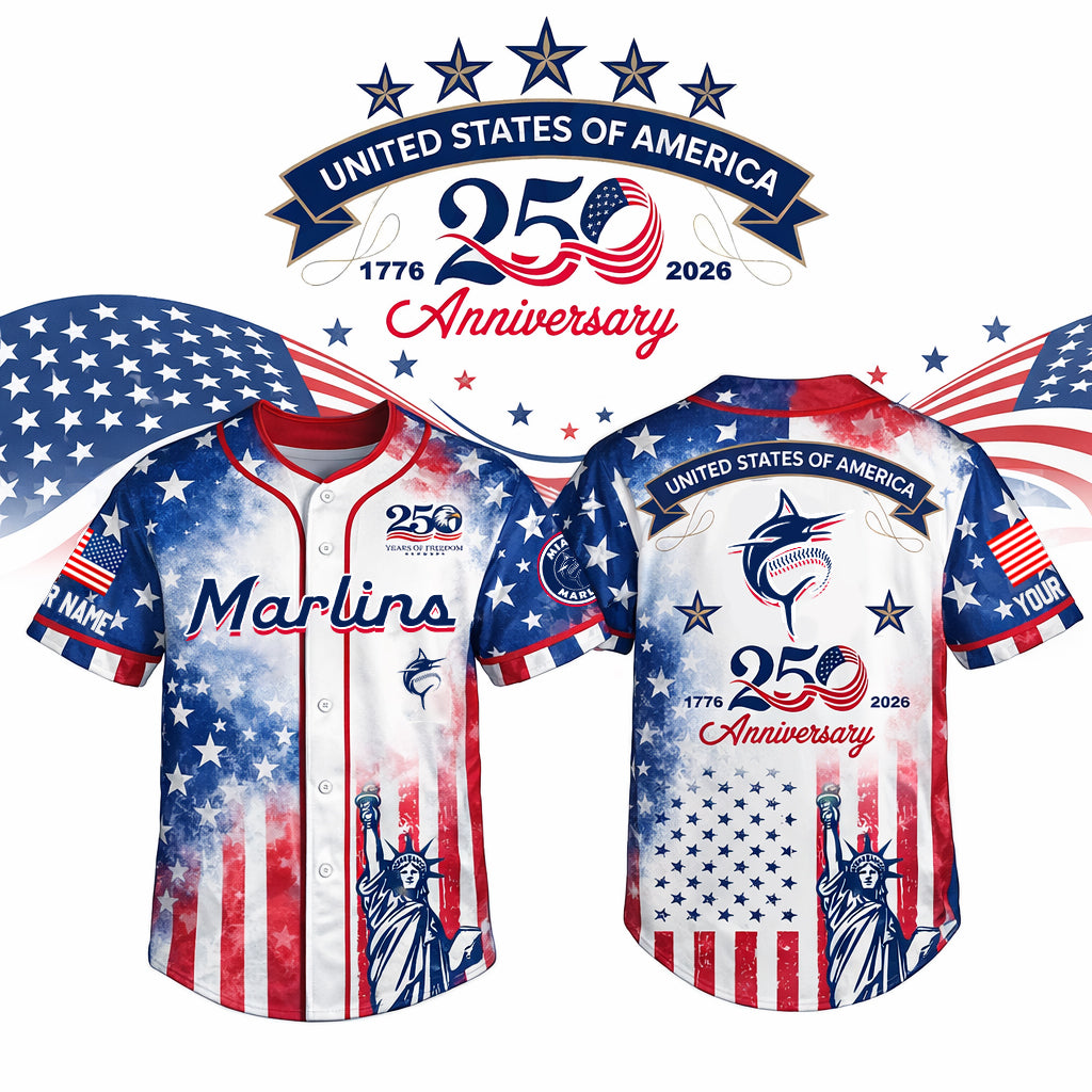 MLB x MIA US 250th Anniversary Baseball Jersey HLP HLPHUONG
