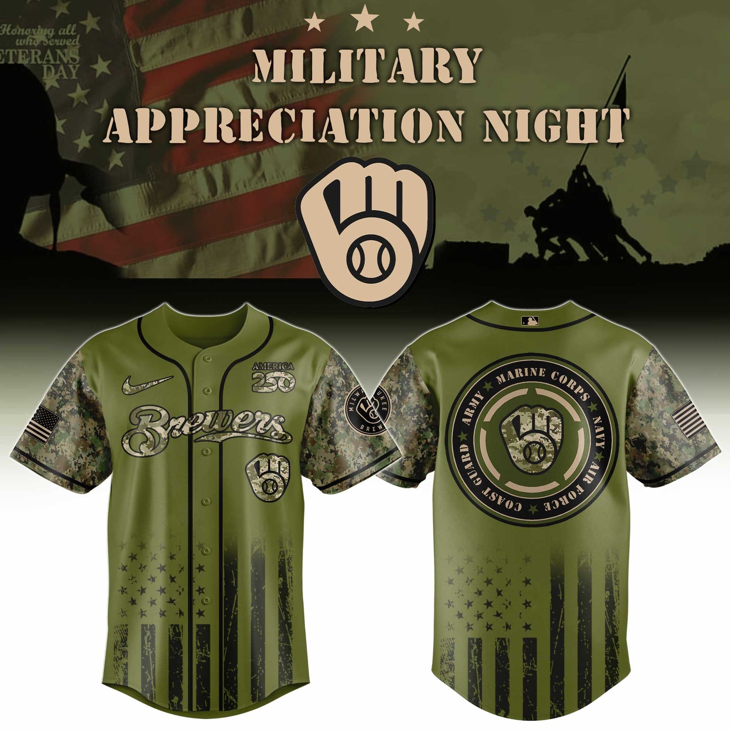 MLB x MIL Military Baseball Jersey HLP HLPHUONG