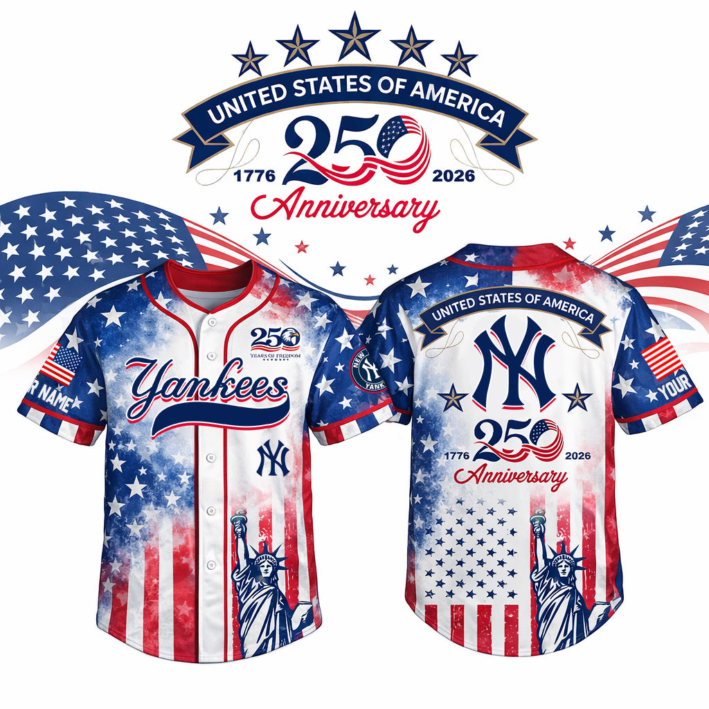 MLB x NYY US 250th Anniversary Baseball Jersey HLP HLPHUONG