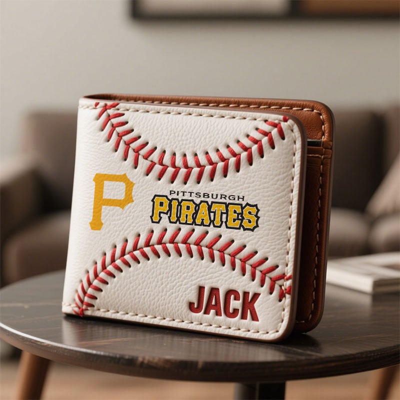 MLB x PIT Custom Name Baseball Leather Wallet HLP HLPHUONG