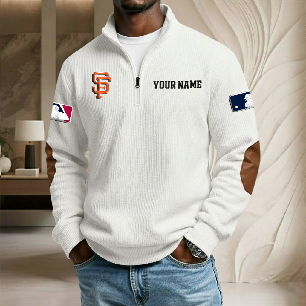 MLB x SFG Custom Name Stand Collar Half-zip Sweatshirt HLP HLPHUONG
