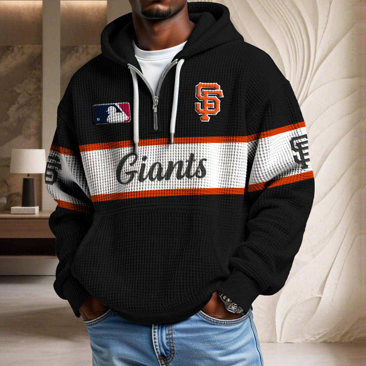 MLB x SFG Team Waffle Half Zip Hoodie HLP HLPHUONG