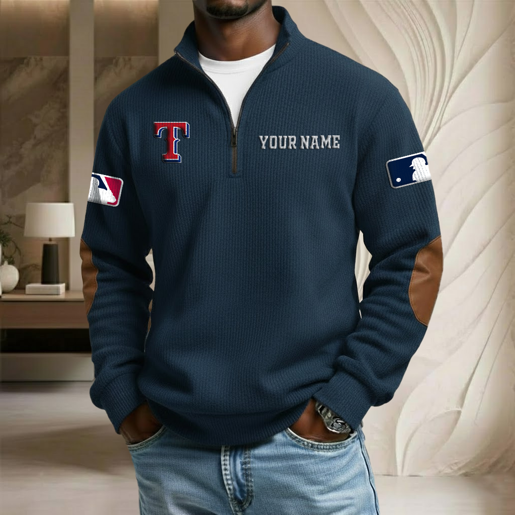 MLB x TR Custom Name Stand Collar Half-zip Sweatshirt HLP HLPHUONG
