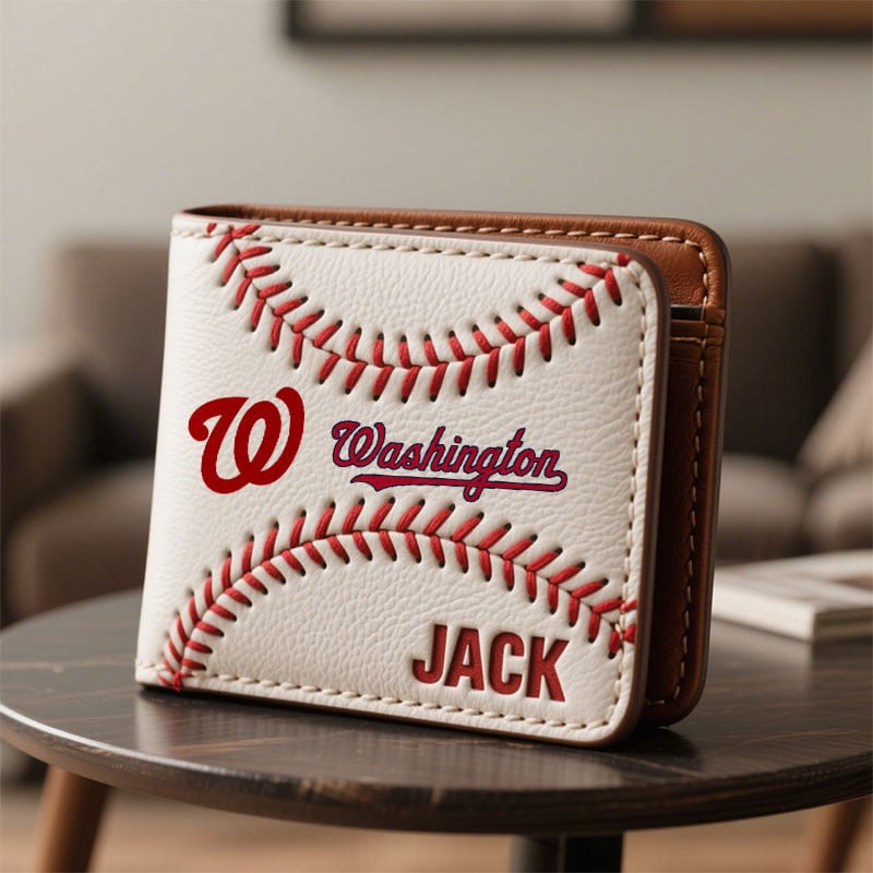 MLB x WAS Custom Name Baseball Leather Wallet HLP HLPHUONG