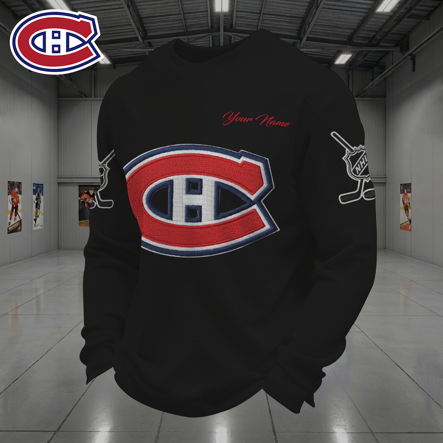 MON X NHL Men Football Waffle Long Sleeve T-Shirt V1 NAK NHT