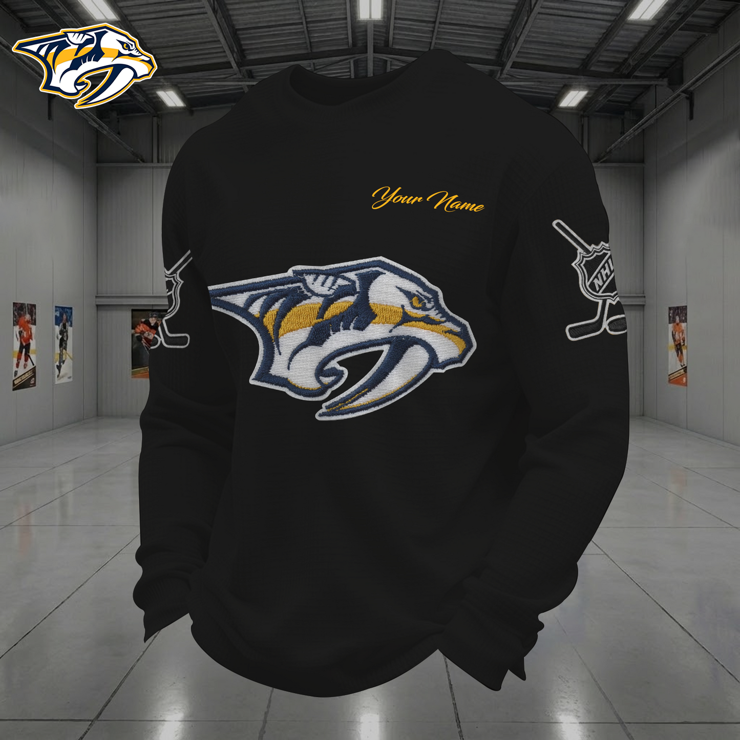 NAS X NHL Men Football Waffle Long Sleeve T-Shirt V1 NAK NHT